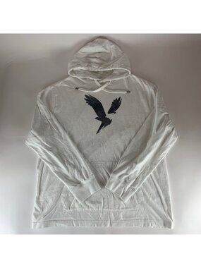 American Eagle White Pullover Jersey Shirt Hoodie Mens Large